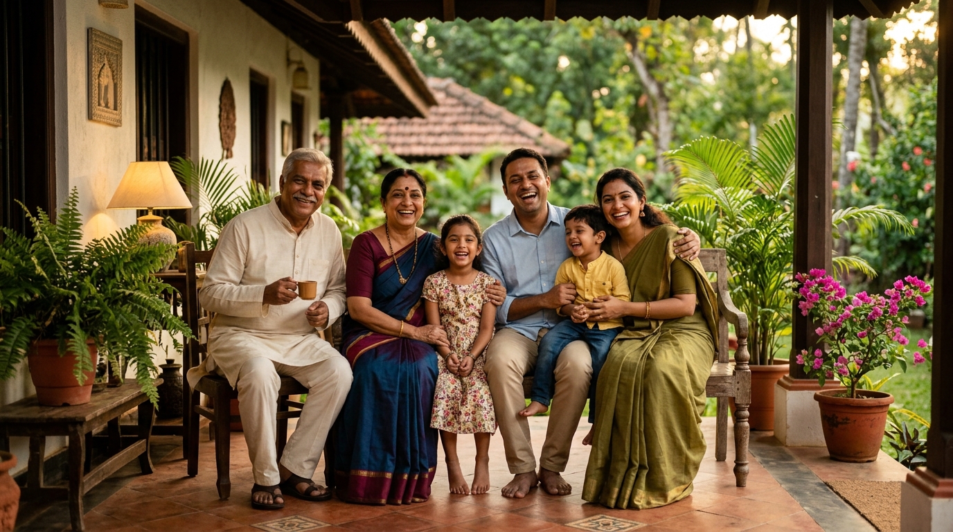 Happy Protected Indian Family
